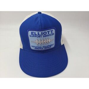 Vintage Elliott Support Services Equipment Patch Mesh Trucker Snapback Hat Cap